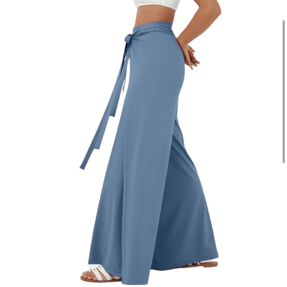 NWT Halara 2 Ways To Wear Palazzo Pants  / Cowl Neck Split Leg Jumpsuit XS blue